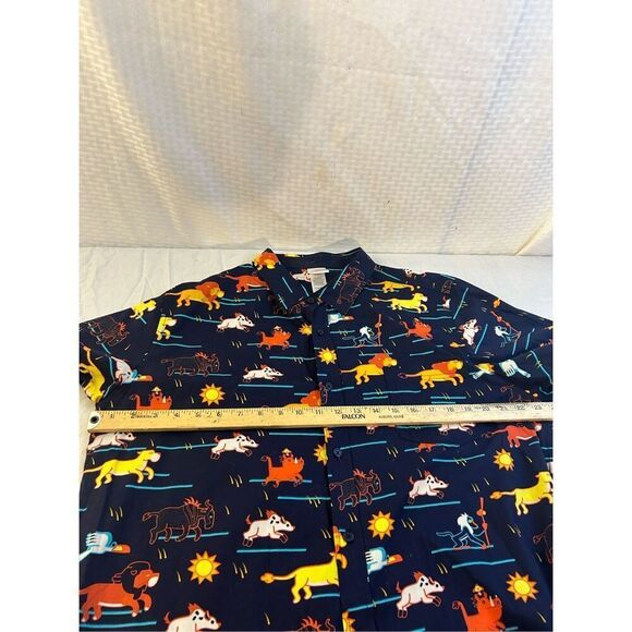 Disney Lion king Hawaiian button down short men’s xl Navy Yellow rn#111647 100 c - Picture 6 of 7